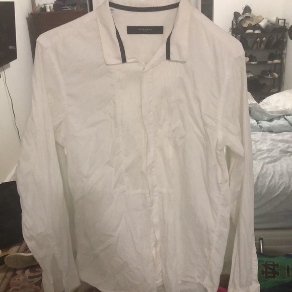 Givenchy Paris men’s tuxedo shirt pintuck pleats - Picture 2 of 11